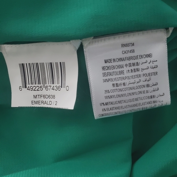 NEW BCBGMaxAzria Emerald Green Ruched Dress - Picture 5 of 5